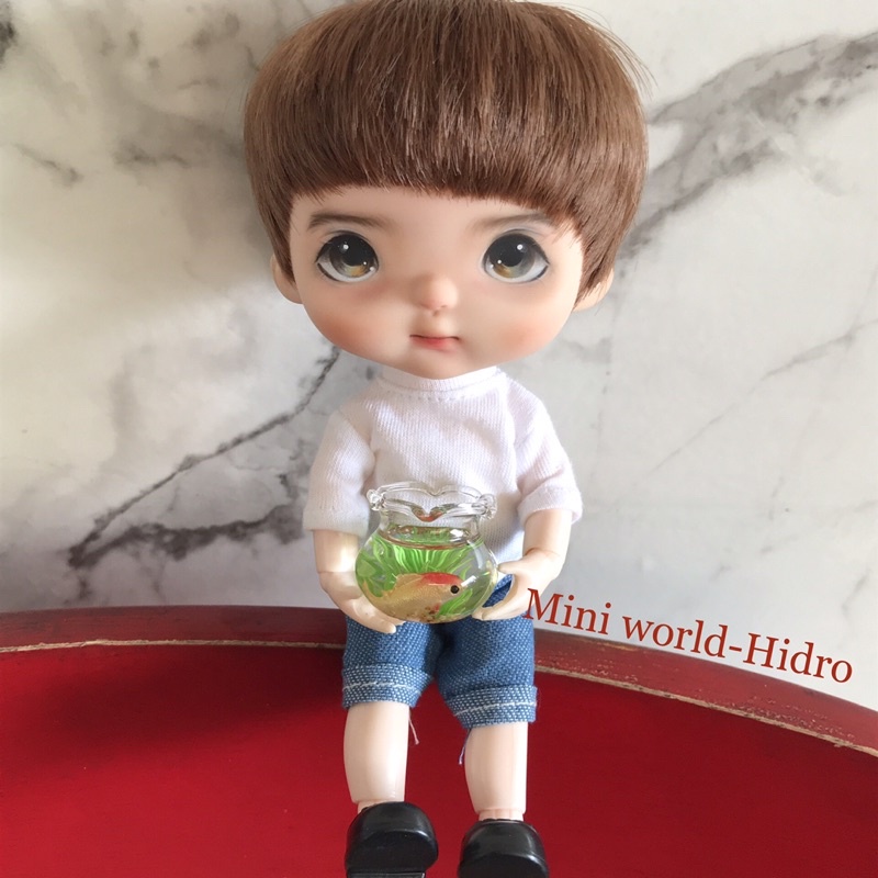 Mô hình bể cá mini tí hon dùng cho trang trí nhà búp bê tỉ lệ 1/8 1/12