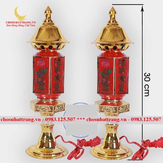 Đôi Đèn thờ lục giá đẹp