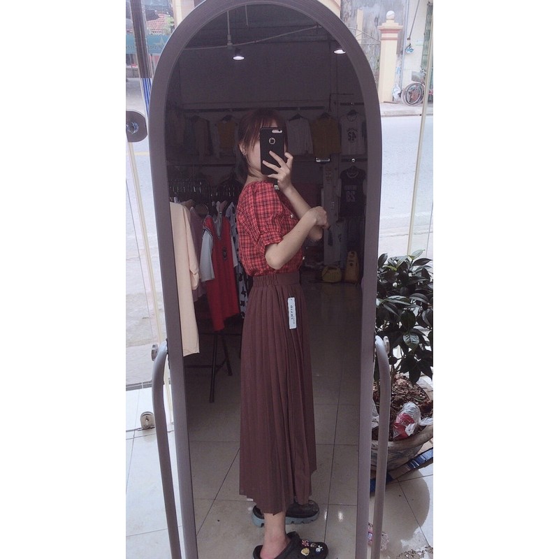 Chân váy dài Xếp Li cạp chun | WebRaoVat - webraovat.net.vn