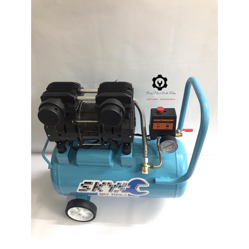 Máy nén khí không dầu SKY 30L Thái Lan 1200W, 2 lọc khí | Máy nén khí sạch( Không ồn, Cam kết hàng chuần)