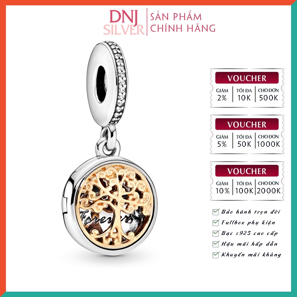 Charm bạc 925 cao cấp, hàng chuẩn bạc - Charm Family Roots thích hợp để mix vòng tay charm - DN203