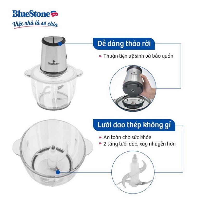 Máy Xay Thịt 2 Lưỡi Dao Kép BlueStone CHB-5149 (2L) - Hàng chính hãng - Bảo hành 24 tháng