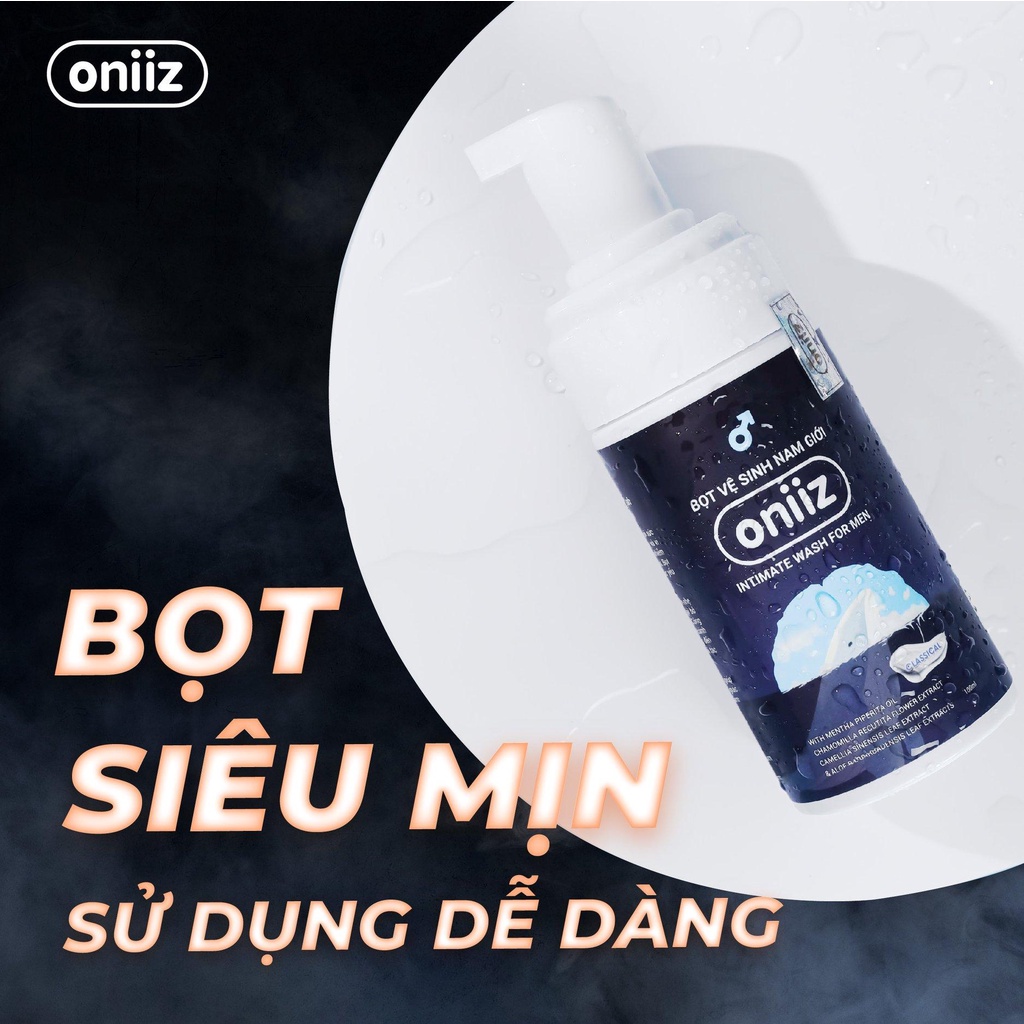 Combo ưu đãi Bọt vệ sinh nam giới Oniiz, Dung dịch vệ sinh nam tạo bọt 100ml - Tặng nước hoa cao cấp (chai dùng thử)