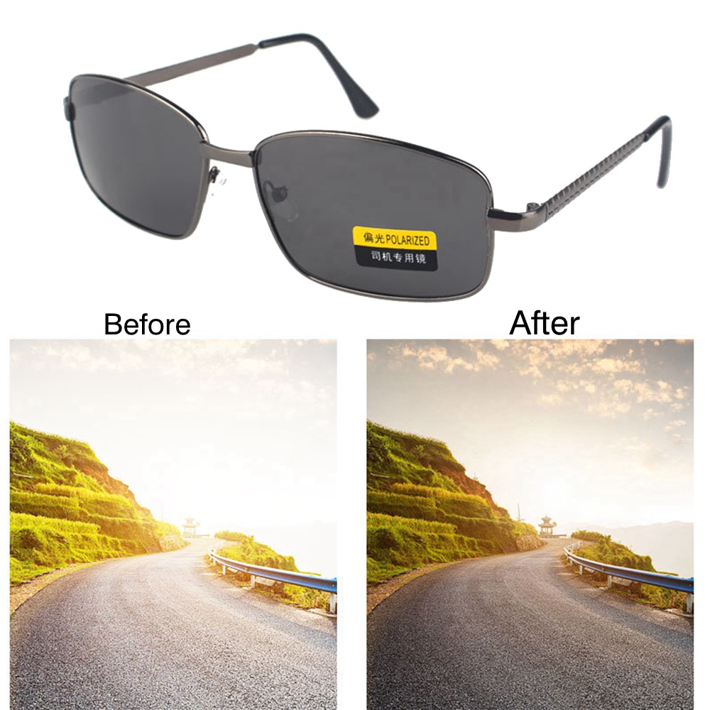 Kính Mát Phân Cực Tròng Vuông Chống Lóa Thời Trang Cho Nam Và Nữ