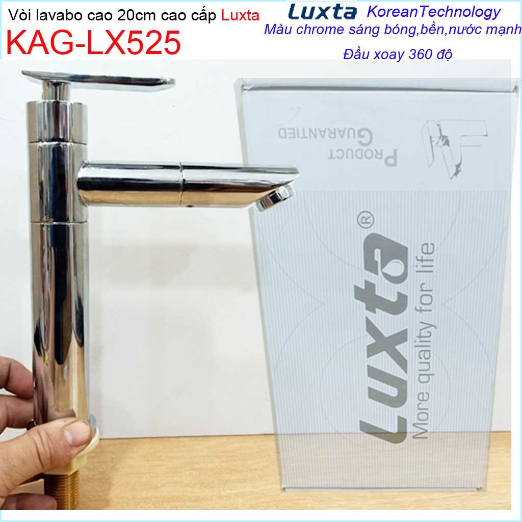 Vòi lavabo lạnh Luxta ống trúc KAG-LX525 -20cm, vòi chậu rửa mặt  cao cấp cần xoay 360 độ nước mạnh thiết kế sang trọng