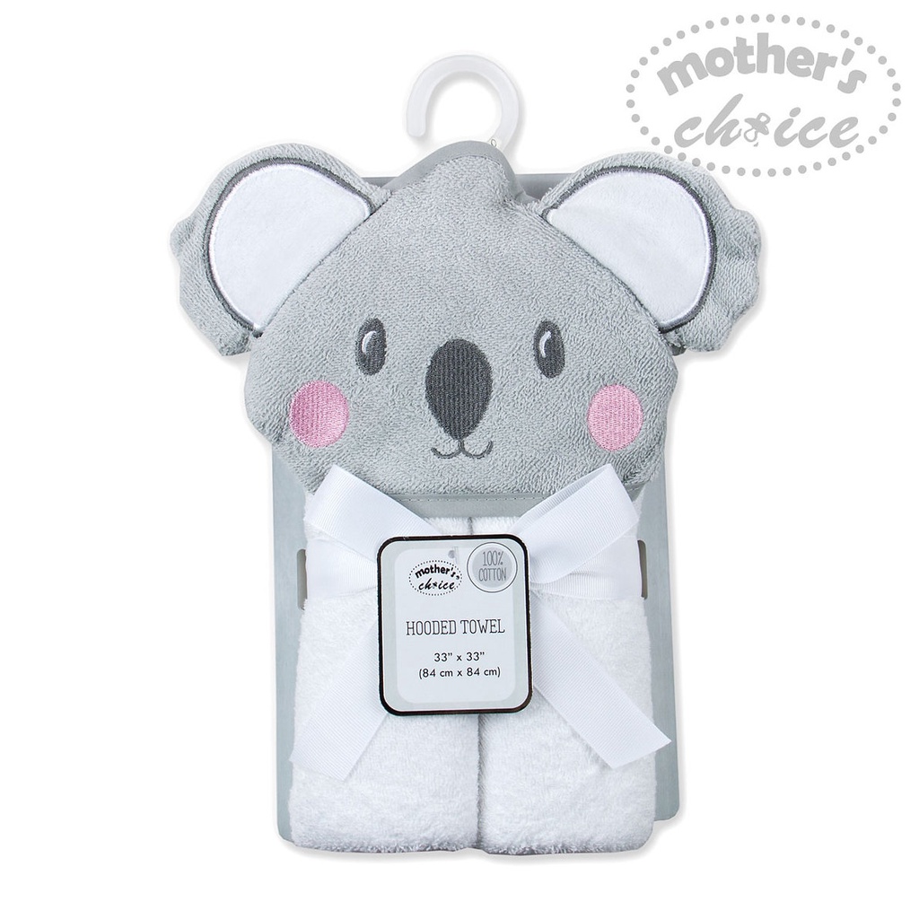 Khăn tắm cho bé (84x84cm) trùm đầu hình koala đáng yêu Mother's Choice - 100% cotton mềm mại IT11600