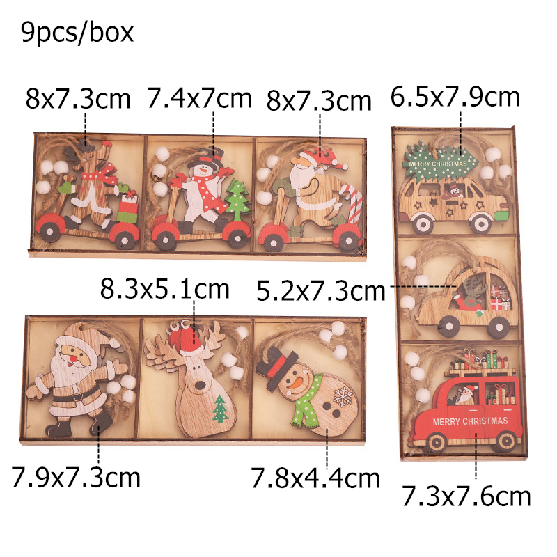 Hộp 9 Phụ Kiện Treo Trang Trí Cây Thông Giáng Sinh Đẹp Mắt