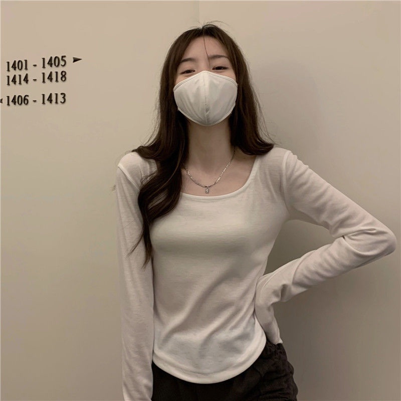 Áo Thun Trơn Tay Dài Dáng Ôm Quyến Rũ Trẻ Trung Cho Bạn Gái