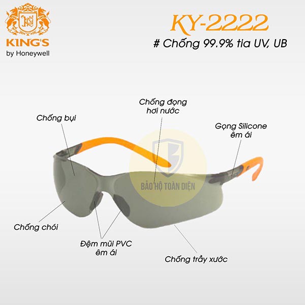 (RẺ, CHÍNH HÃNG!!) Kính bảo hộ Kings KY 2222 [ TẶNG KHĂN LAU KÍNH ]