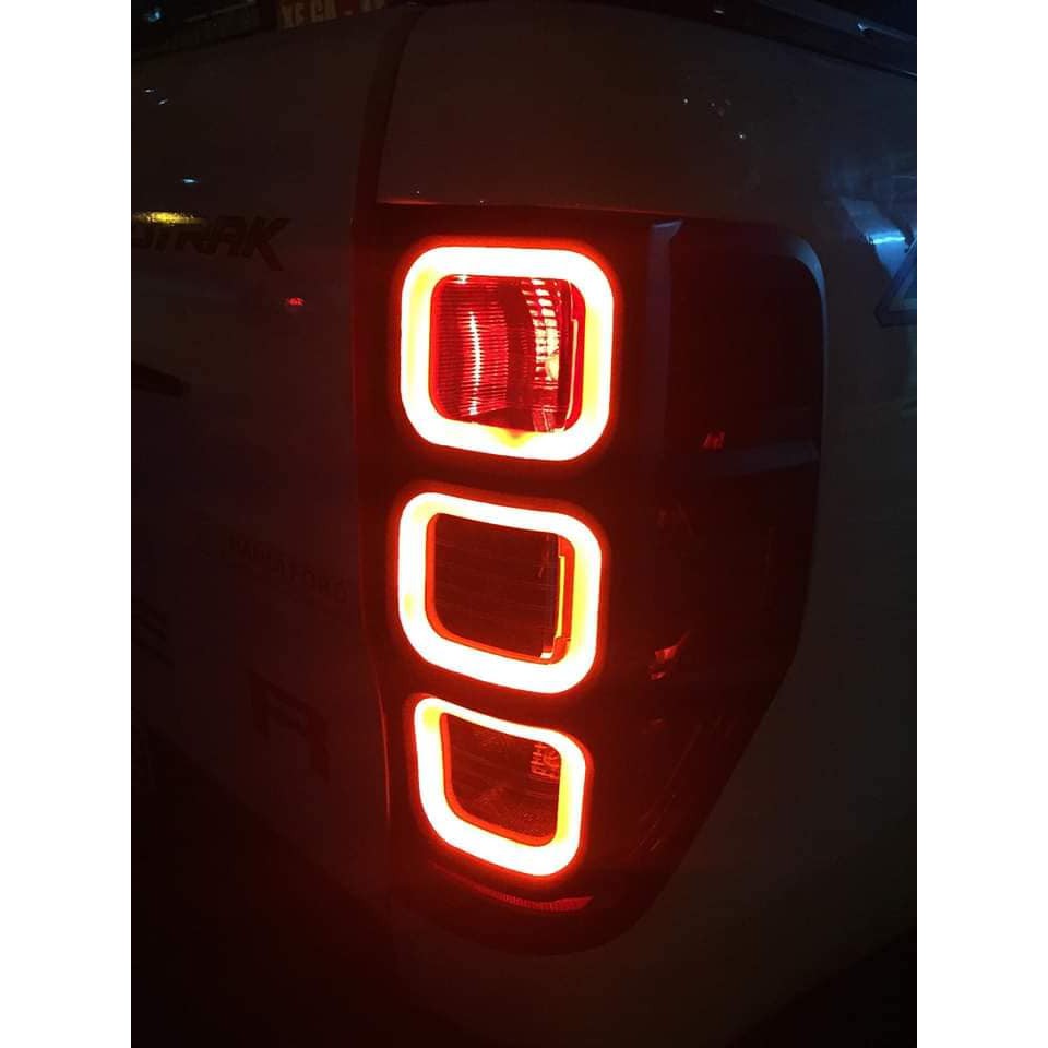 Ốp viền đèn Pha + Hậu Ford Ranger 2016-2019 có đèn LED