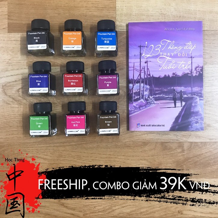 Sách - Combo: 123 Thông Điệp thay đổi tuổi trẻ + Mực Foutain Pen Ink 25ml cho bút lông, bút máy, bút pha lê | BigBuy360 - bigbuy360.vn