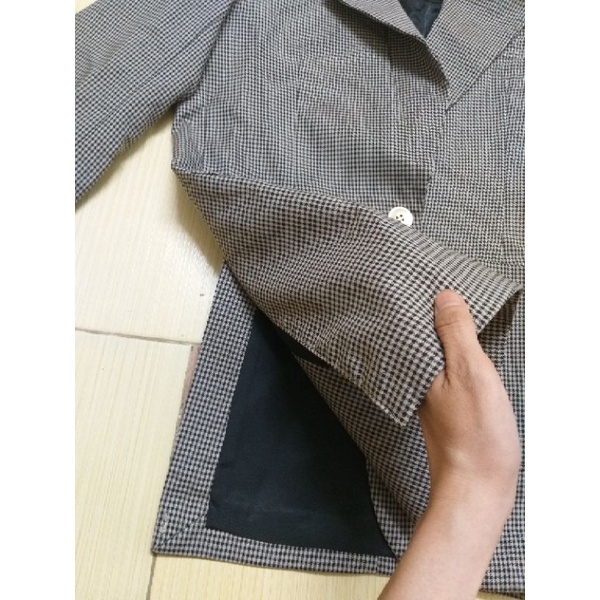 Áo vest blazer họa tiết caro răng sói size S-M thanh lý