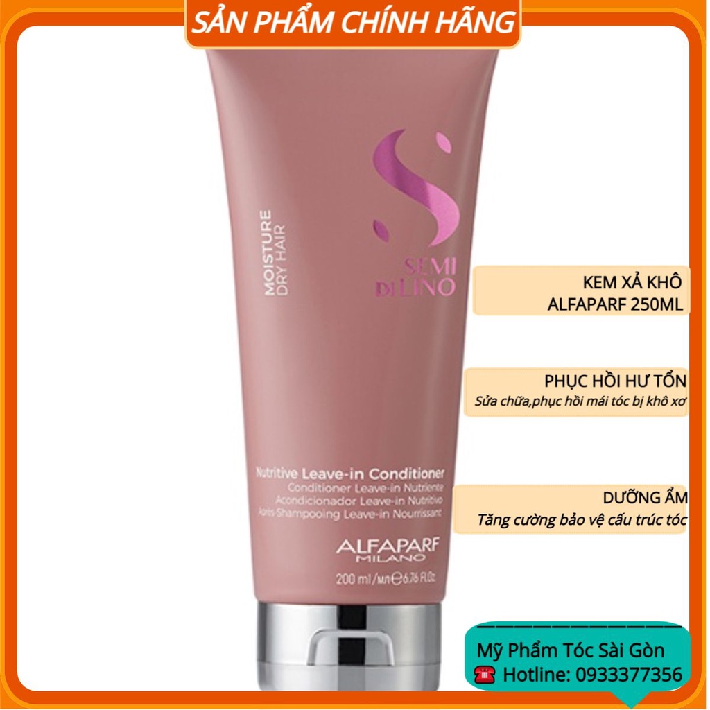 ALFAPARF Kem Xả Khô Moisture Dành Cho Tóc Khô Xơ Semi Dilino Nutritive Leave-in Conditioner Alfaparf 250ml