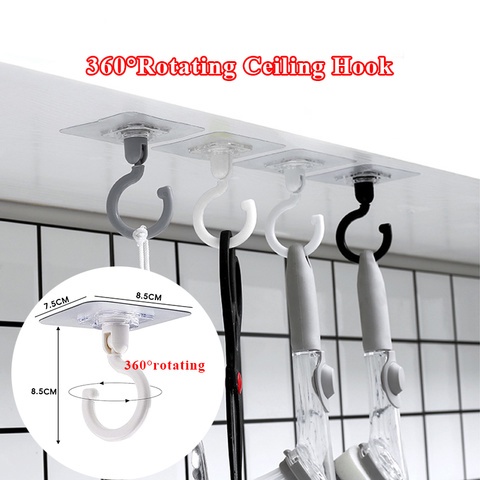 Móc Treo Đồ Xoay 360 Độ Tiện Lợi° Móc Treo Đồ Dán Tường Đa Năng Tiện Dụng Cho Nhà Bếp / Phòng Tắm