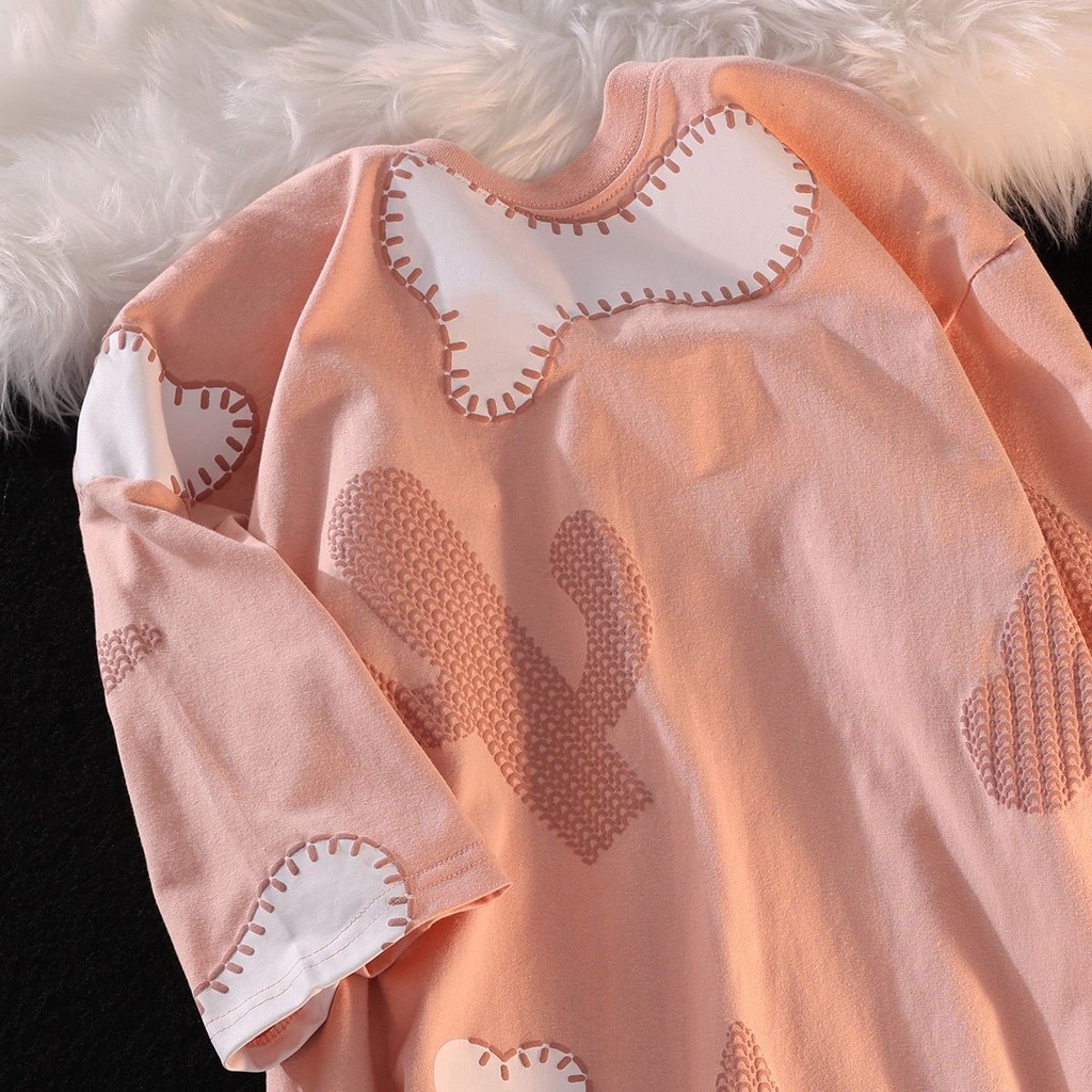 Áo Thun Cotton Tay Ngắn Dáng Rộng Màu Trơn Dễ Phối Đồ Thời Trang Cho Cặp Đôi  tao bao