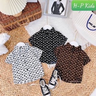 Áo sơ mi lụa cộc tay cho bé 8-25kg