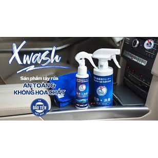 [CHÍNH HÃNG] XWash - Nước tẩy rửa, khử mùi nội thất ô tô KHÔNG HÓA CHẤT - Tặng khăn lông cừu cao cấp cho chai 500ml