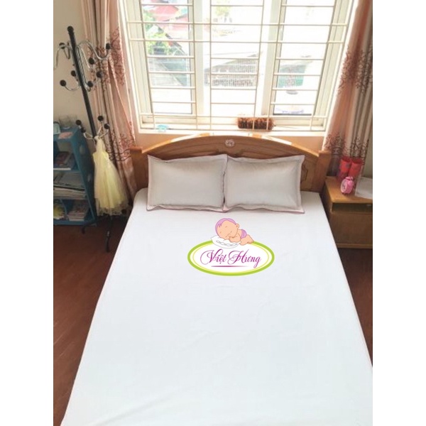 Ga chống thấm cotton lụa Hàn Quốc Việt Hưng mầu 19 tím than, chống thấm tuyệt đối 100%, không bí, không nóng