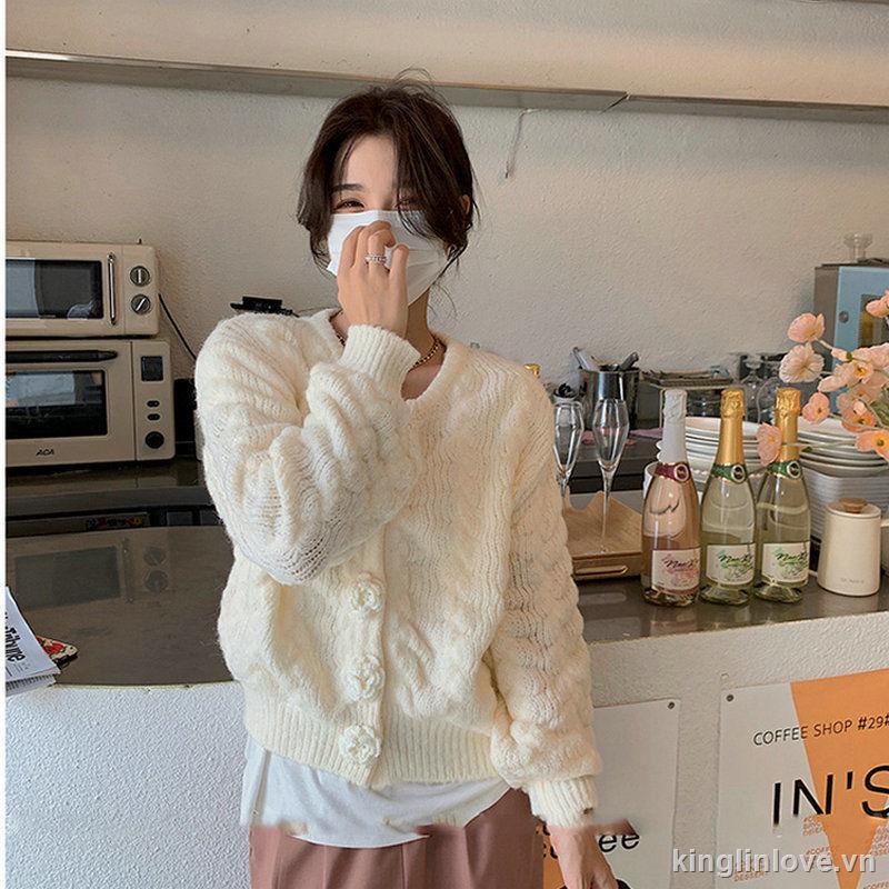 ❤Nước hoa miễn phí❤Áo Khoác Cardigan Dệt Kim Dáng Ngắn Cổ Tròn Thiết Kế Dễ Thương