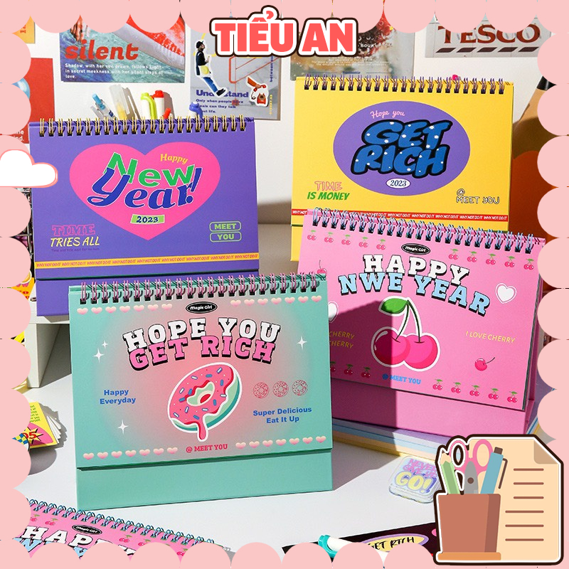 Lịch Năm 2023 Siêu Xinh - (Mẫu Lớn &amp; Nhỏ) Có Trang Note dễ thương và tiện dụng