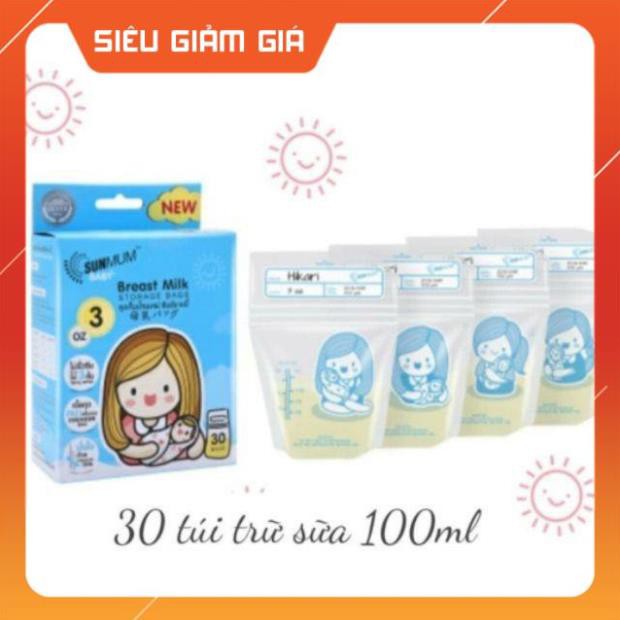 Túi trữ sữa sunmum Thái Lan 100ml hộp 30 pcs