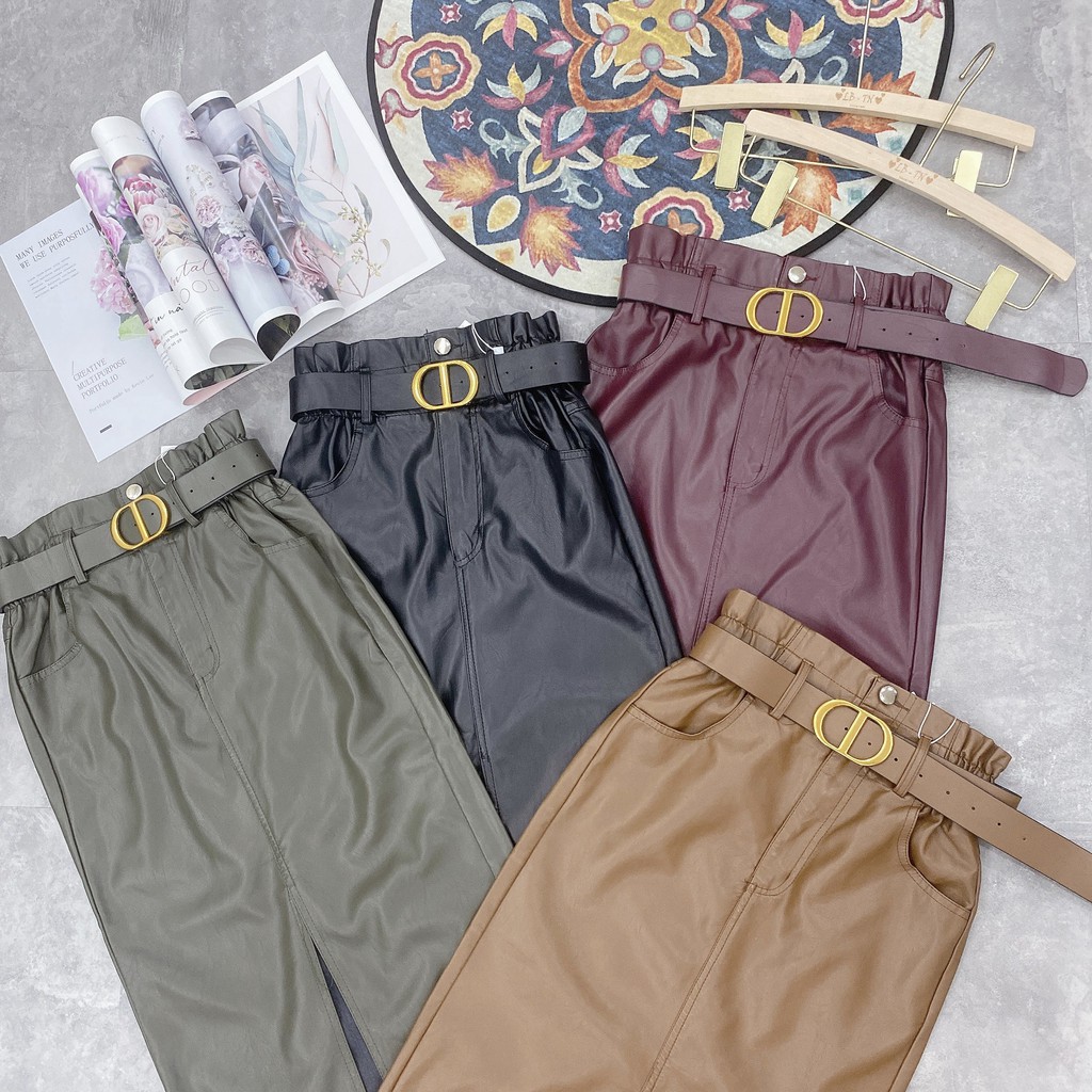 Chân váy da ôm dáng dài - kèm đai | BigBuy360 - bigbuy360.vn