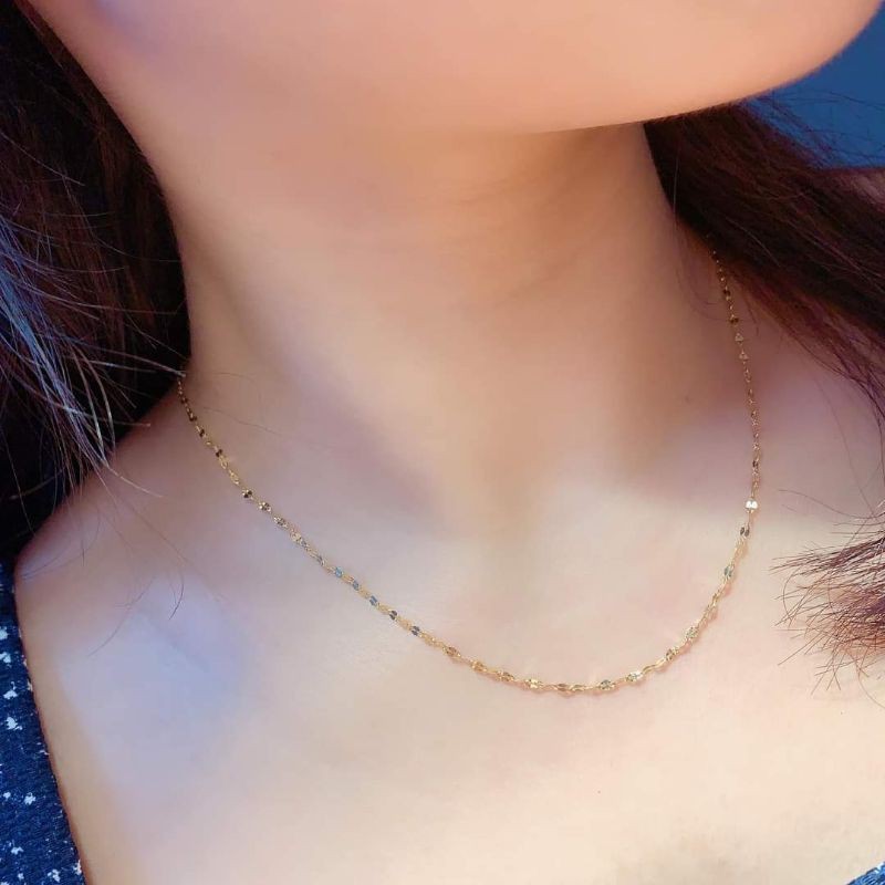 Dây chuyền lá me vàng mỏng nhẹ