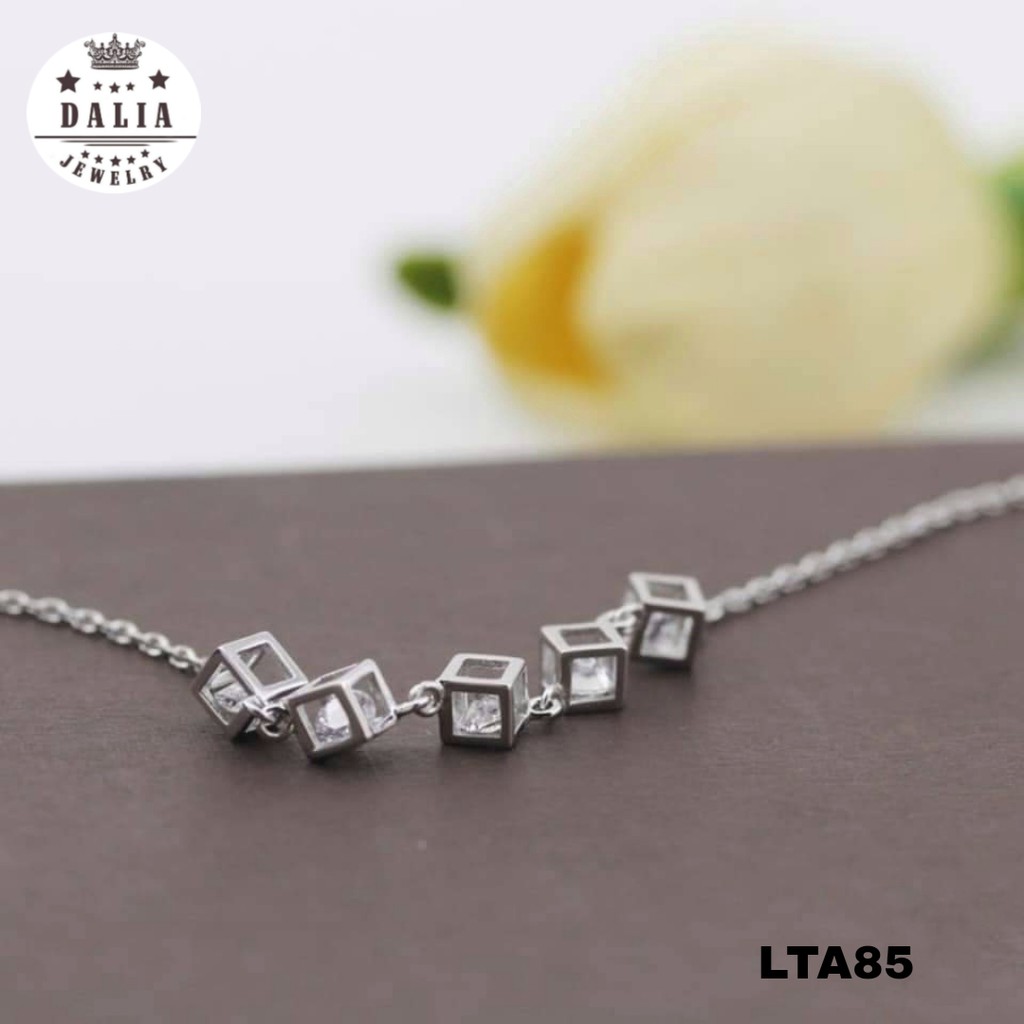 Lắc tay bạc nữ DaLiA Jewelry hình đá lúc lắc