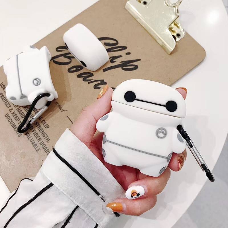 Vỏ Bảo Vệ Hộp Sạc Tai Nghe Airpod 1 2 pro Bằng Silicon Mềm Hình Baymax Disney Dễ Thương