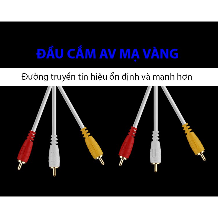 Cáp loa AV 6 đầu bông sen (AV/RCA) dài 1.5m - 10m dây đúc liền mạch và co giãn tốt, đầu cắm mạ vàng