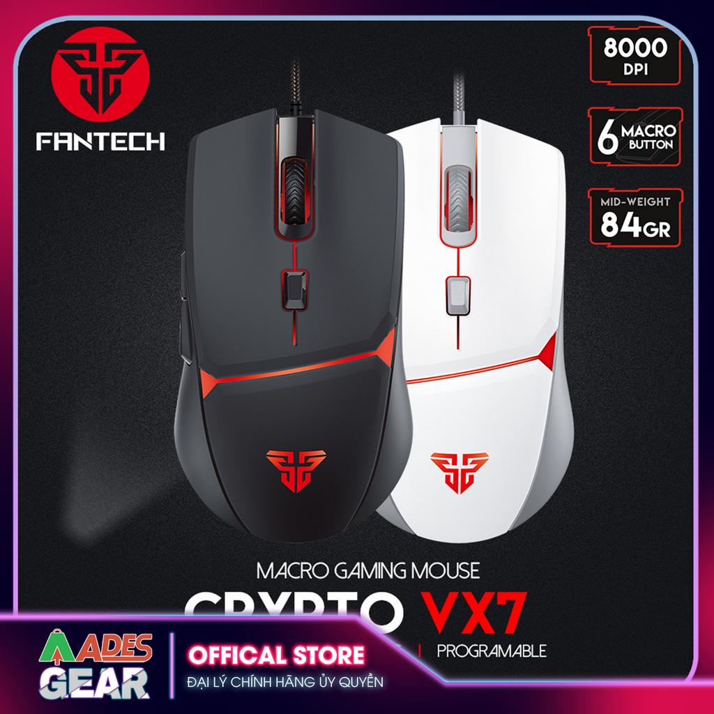 ✔️ Chuột Gaming Có Dây FANTECH VX7 CRYPTO 8000DPI ✔️ 6 Phím Macro ✔️ BẢO HÀNH 12 THÁNG