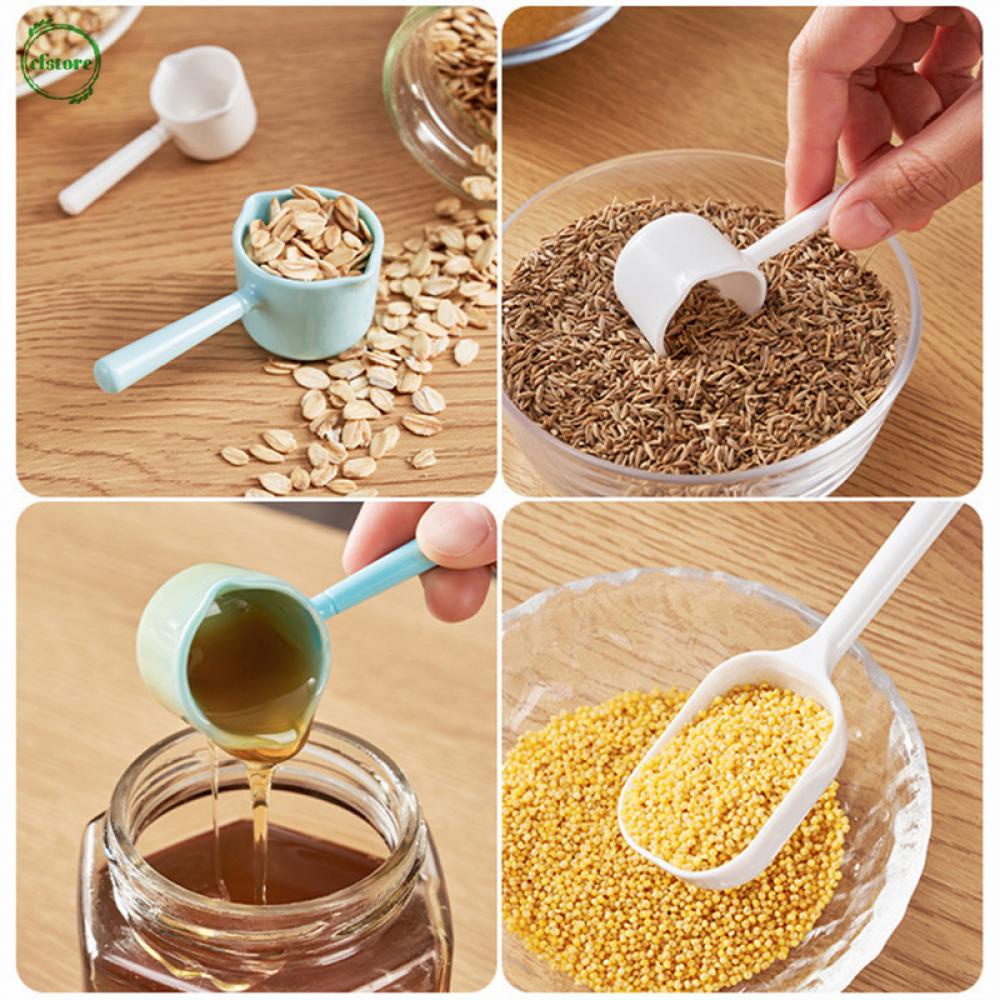 Bộ 2 Muỗng Đong Bằng Nhựa Cấp Thực Phẩm Tay Cầm Dài Có Thể Tái Sử Dụng
