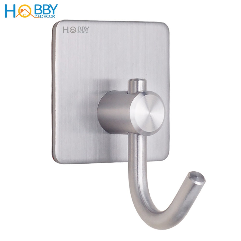 Móc đơn HOBBY MT160M Inox 304 dán tường gạch men kèm keo dán siêu dính không cần khoan