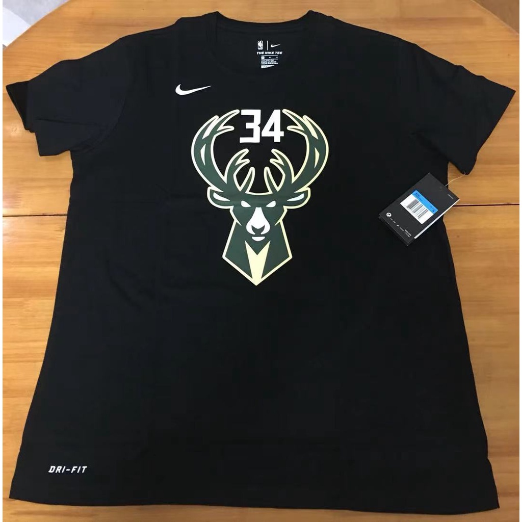 Áo Thun Cotton Ngắn Tay NBA Milwaukee Bucks No Bộ Quần Áo Bóng Rổ 34 Giannis Antetokounmpo Chất Lượng