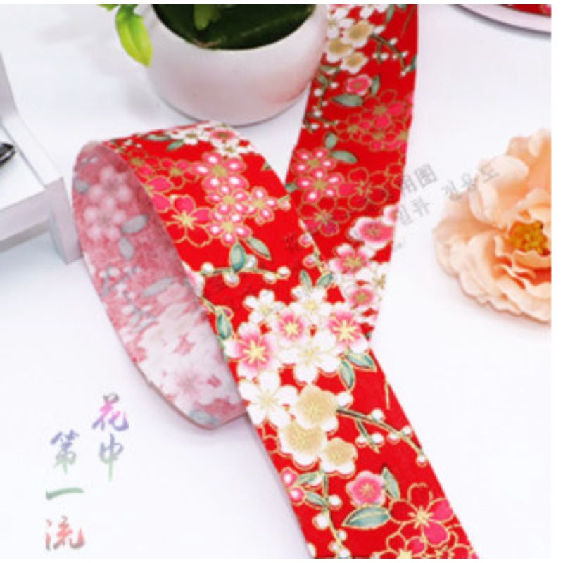 Ruy băng dải bông họa tiết cổ trang làm phụ kiện handmade