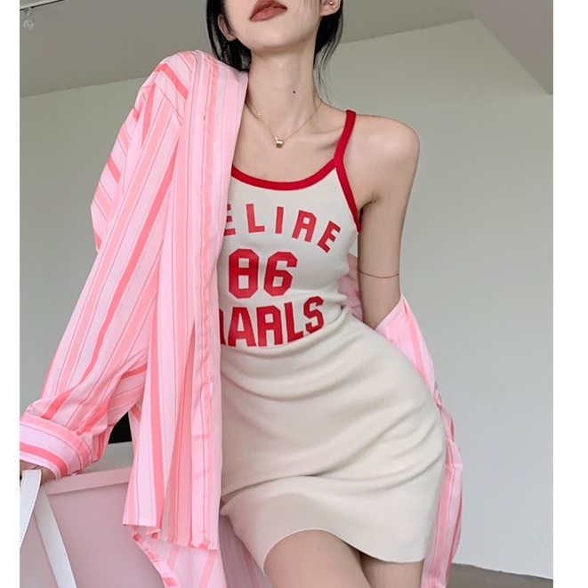 QKOOLE  Đầm Ôm Hai Dây Gợi Cảm Thời Trang Hàn Quốc Cho Nữ