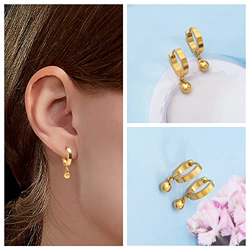 1 Đôi Bông Tai Tròn Bằng Thép Không Gỉ Không Gây Dị Ứng Họa Tiết Cây Trái Tim Thời Trang Cho Nam Và Nữ