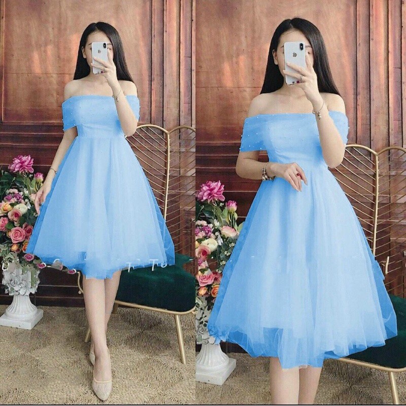 ẢNH VÀ VIDEO THẬT 1000% _ ĐẦM CÔNG CHÚA TRỄ VAI ĐÍNH CƯỜM