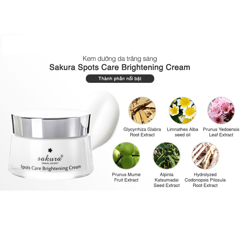 Kem dưỡng da trắng sáng Sakura Spots Care Brightening Cream 45g