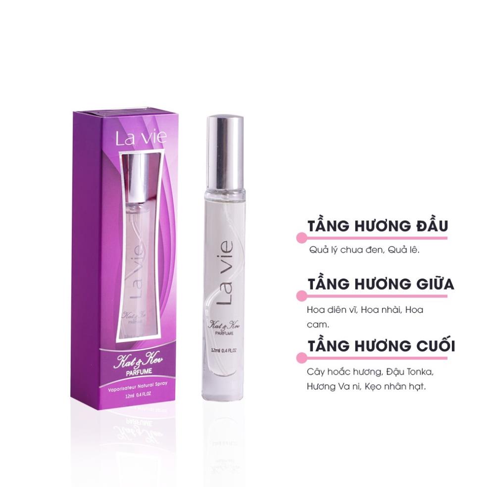 Nước hoa nữ Lavie Kat &amp; Kev Parfume hương thơm tươi trẻ  / Dầu thơm nữ chiết xuất tự nhiên thơm lâu (Chai 12ml)