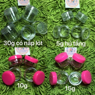 Hũ nhựa chiết mỹ phẩm du lịch 5g/10g/15g/30g_ đựng kem,son dưỡng