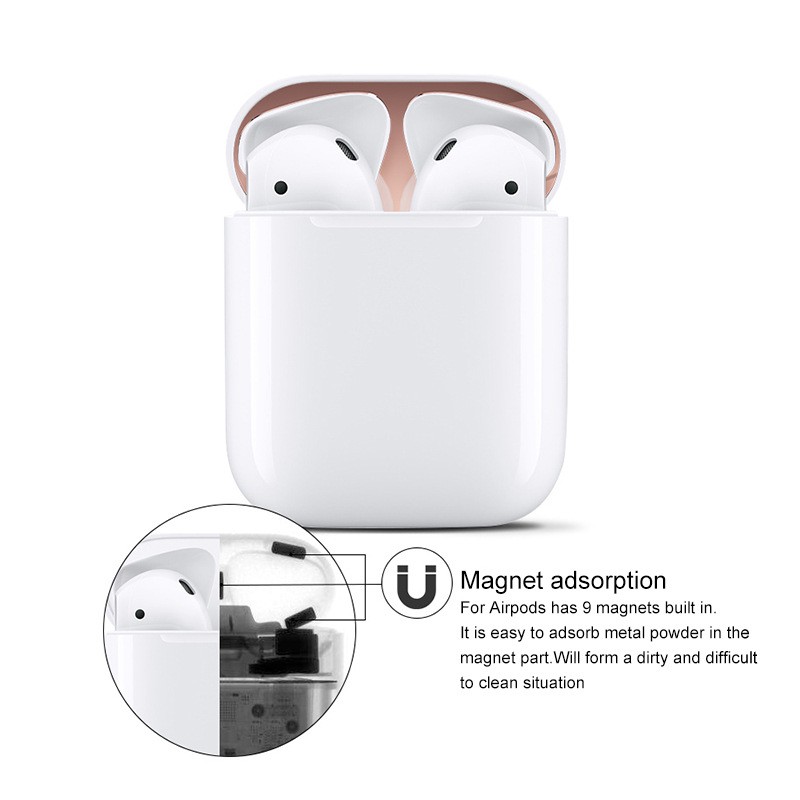 Miếng dán bảo vệ nắp hộp sạc tai nghe AirPods 3/2/1 bằng kim loại siêu mỏng