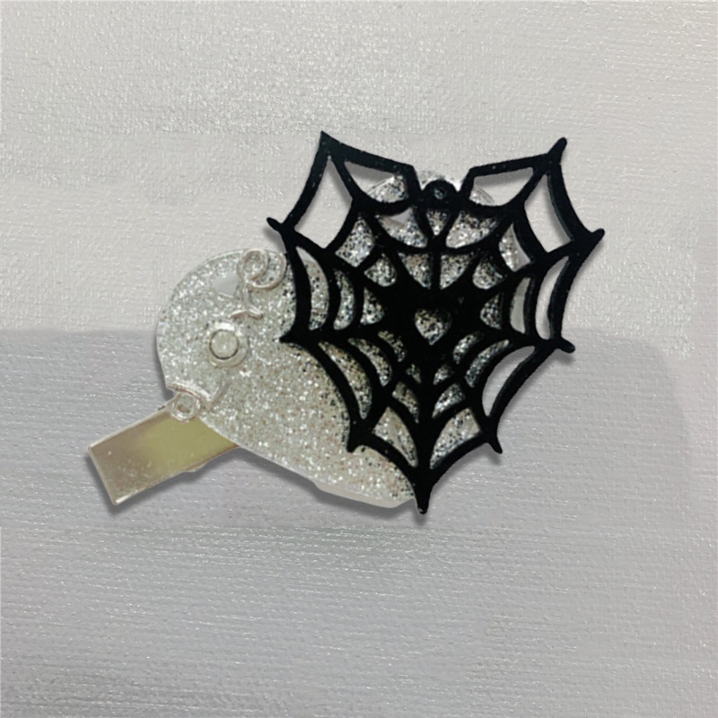 Kẹp Tóc Mạng Nhện Hình Trái Tim Halloween