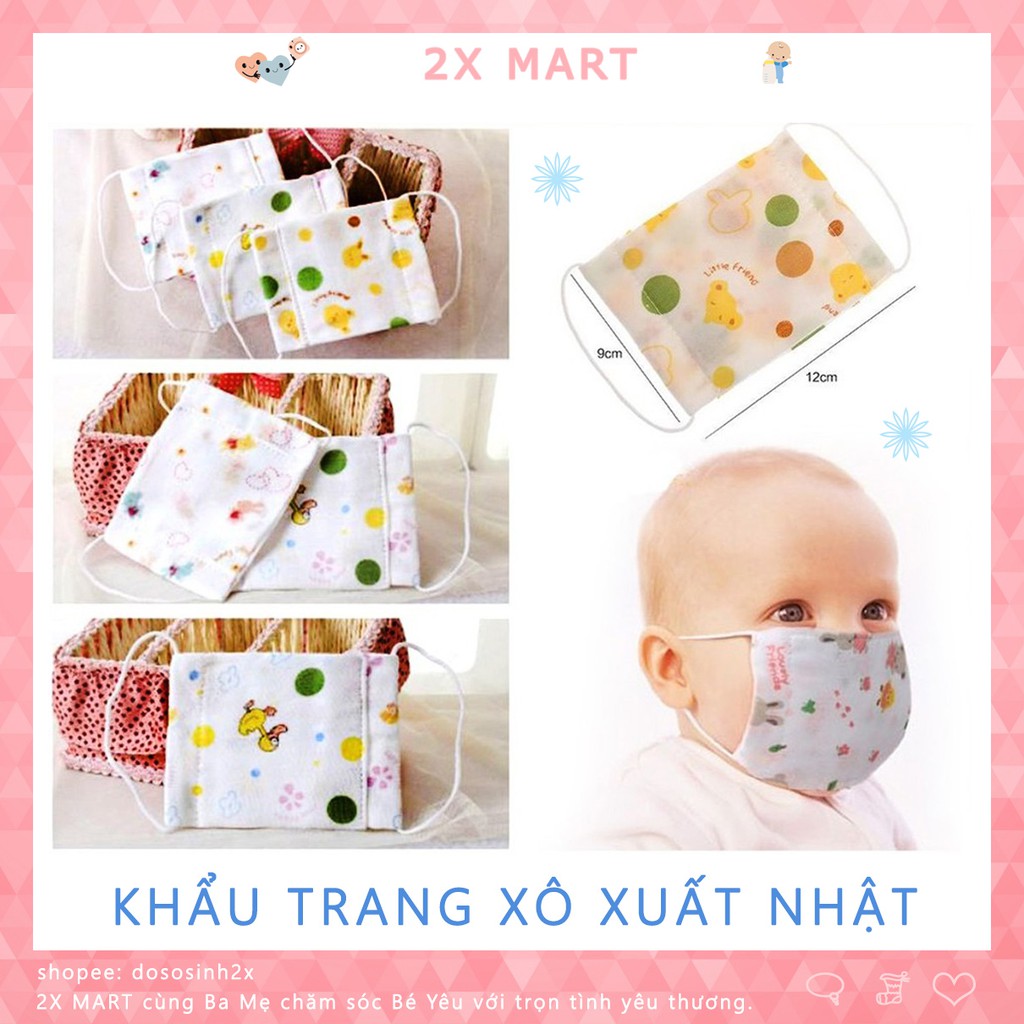 Khẩu trang xô xuất Nhật thoáng khí bảo vệ hô hấp bé 2 lớp - 2X MART