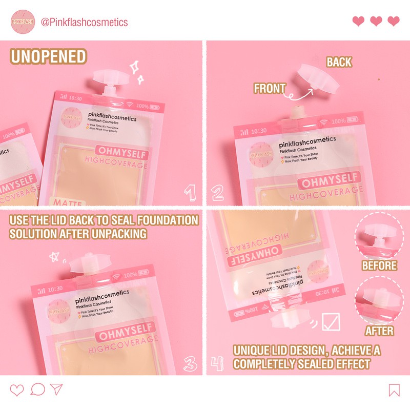 Kem Nền PINKFLASH PF-F05 Kết Cấu Lì Kiềm Dầu Che Phủ Toàn Diện 6 Màu Lựa Chọn 10g