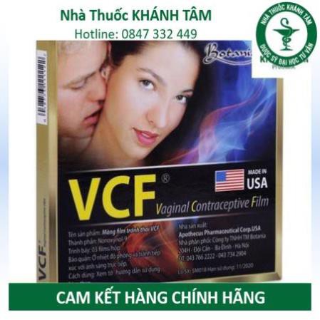 Màng phim tránh thai VCF (hộp 3 miếng) - Made in USA [ Màng phim VFC, bao cao su nữ ] _Khánh Tâm ! !