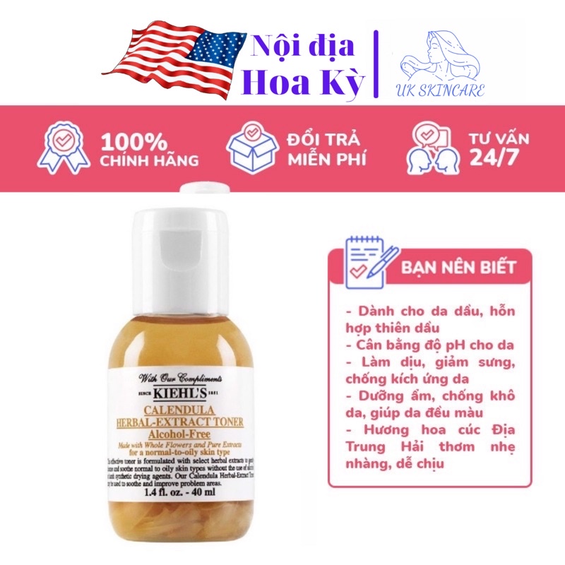 [Chuẩn auth 100%, đủ bill, đi air ✈️] [MẪU MỚI 2021] Toner Hoa Cúc Kiehl’s Calendula Herbal Extract Toner