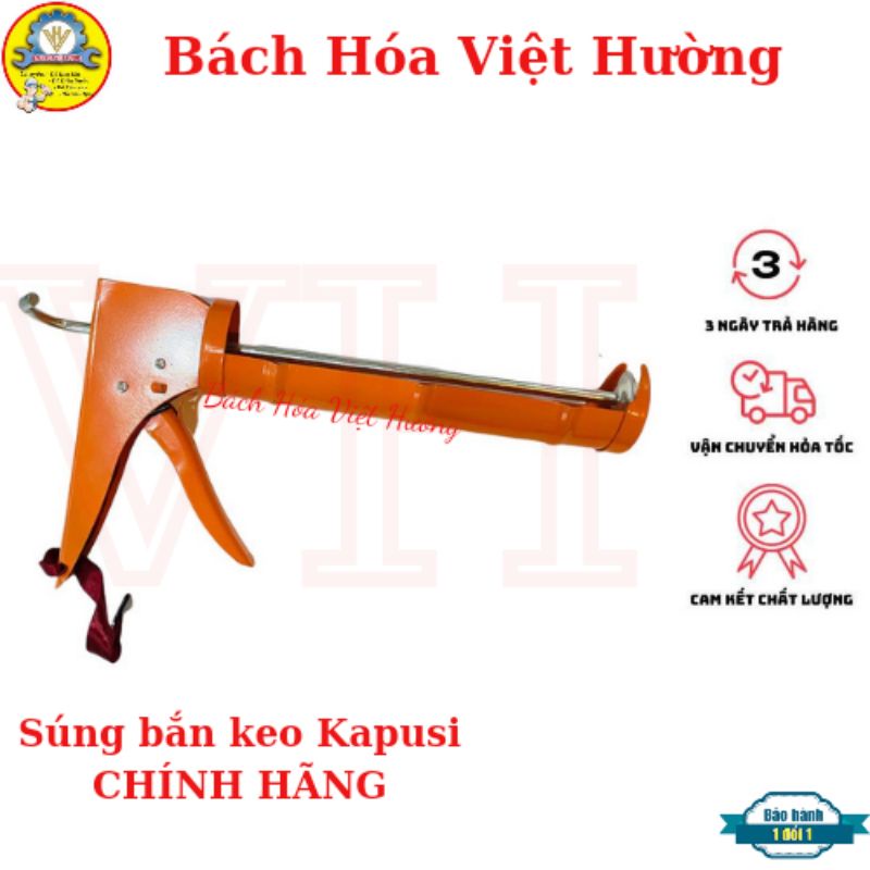 Súng bắn keo silicon hãng Kapusi tự ngắt cao cấp,làm từ thép Cr-V bền chắc, chịu lực tốt, chống móp méo khi va chạm