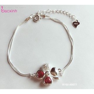 Lắc tay bạc Ý 925 Bạc Xinh Huệ Ngân - Cỏ bốn lá may mắn RYB140077