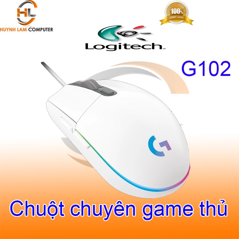 Chuột chuyên game có dây Logitech G102 Gen 2 trắng chính hãng - DGW phân phối